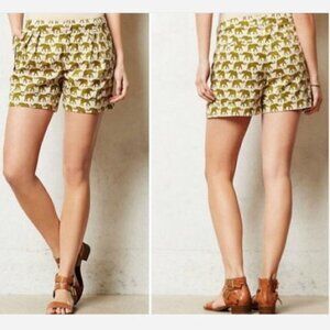 Anthropologie Cartonnier Finchley Shorts Size 8 Pleated Pockets Elephants NWT
